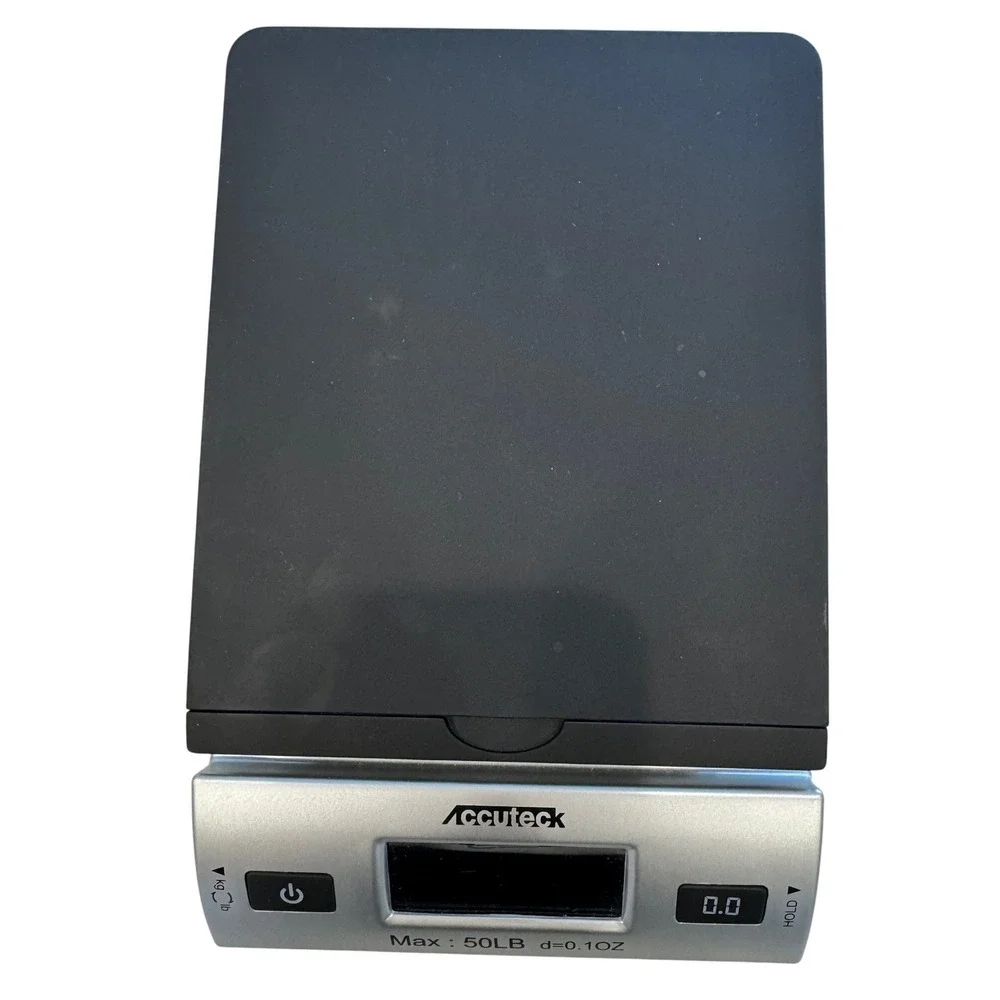 Accuteck W-8250-50BS Digital Postal Scale 50lb Capacity Silver Black Shipping